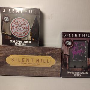 Silent Hill Room Coin Set Purple Bull Key & Seal Of Metatron Figurines Set